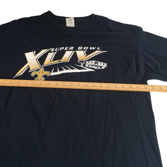 New Orleans Saints Shirt Mens XL Black NFL Football Super Bowl XLIV Roster Tee - Picture 10 of 16